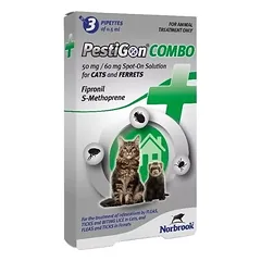 PestiGon Combo 50 mg / 60 mg, užlašinamasis tirpalas katėms ir šeškams nuo erkių 1vnt.