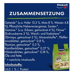 Vitakraft Menü Vital nykštukiniams žiurkėnams, 400 g — 2 nuotrauka