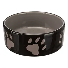 Trixie Ceramic bowl, with paw prints keraminis dubenėlis šunims ir katėms, 0.3 l/ø 12 cm, rudas/kremas