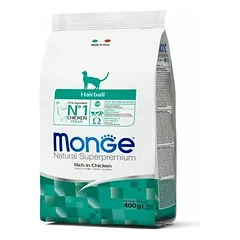 Monge Hairball su vištiena, sausas maistas katėms 0,4 kg