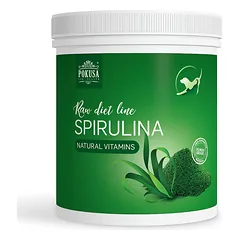 Pokusa RawDiet Spirulina - natūralus papildas, palaikantis šunų ir kačių funkcijas.
