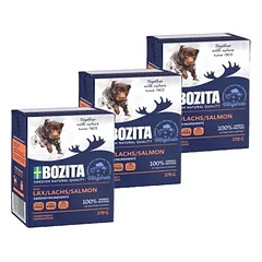 Bozita Dog Naturals : Lašiša drebučiuose 3x370g