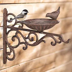 Paukščių girdykla Relaxdays 10022971, sieninė, Ruda, 28 × 24 × 14 cm — 2 nuotrauka