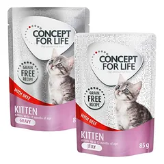 Concept for Life mišri ekonominė pakuotė be grūdų, drebučiai ir padažas, drėgnas maistas katėms 24 x 85 g — 2 nuotrauka