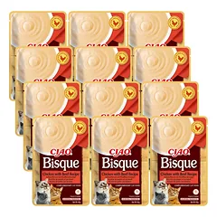 INABA Cat Ciao Bisque - vištienos ir jautienos skonio papildomas ėdalas katėms 12x40g