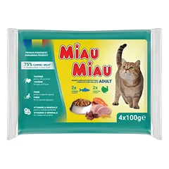 Miau Miau CAT MIX Turkija A SALMON, KIKTAS 100 G (4 pakuotė)