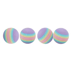 Trixie Set Of Rainbow Balls žaislas katei, putplasčio kamuoliukai, 3.5 cm, 4 vnt.