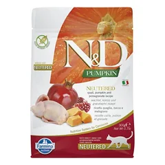 FARMINA N&D PUMPKIN - CAT Dry Quail&Pomegr NEUTERED ADULT 300 gr (pak.16)