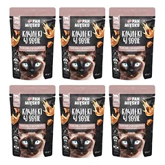 PAN MIĘSKO Gulščių gabaliukai padaže Vištiena su putpelėmis, šlapias kačių maistas, 6 x 85 g