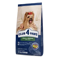 CLUB 4 PAWS Premium visavertis sausas pašaras mažų veislių suaugusiems šunims su antiena, 14 kg