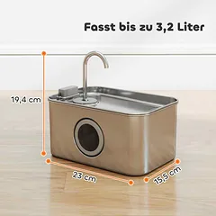 Kačių vandens fontanas, 3,2 l, 23 × 15,5 × 19,4 cm — 3 nuotrauka