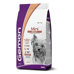 Gemon mini adult visavertis pašaras suaugusiems šunims su lašiša ir ryžiais 3kg