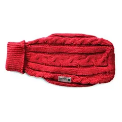 Wolters Zopf-Strickpullover rot