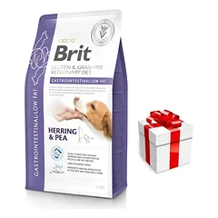 BRIT GF Veterinary Diets dog Gastrointestinal-Low Fat 2kg + STAIGMENA ŠUNIUI
