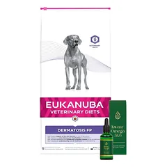 EUKANUBA Dermatosis FP 12kg + LAB-V Omega 3 ir 6 riebalų rūgštys bendrai šunų ir kačių sveikatos, kailio ir odos būkle