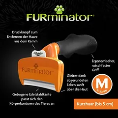 FURminator deShedding Tool M trumpaplaukiams šunims, Vidutiniams 11–25 kg — 4 nuotrauka