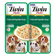 CIAO Twin packs skanėstas šunims, vištiena su daržovėmis vištienos sultinyje, 2x40 g.