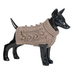 PAIKKA Hunde Strickpullover "Handmade Knit Sweater" taupe