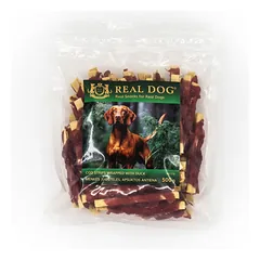 Real Dog Snacks Cod Strips Wrapped With Duck 500 g parduotuvėje zooprekes24.lt
