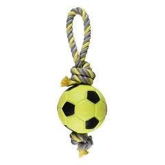 Flamingo Hundespielzeug TPR Sporty Fußball + Seil grün