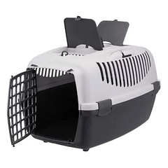 Trixie Capri 3 transportavimo dėžė S su rankena ir laikymo skyriumi, pilka, 40 × 38 × 61 cm, iki 12 kg — 2 nuotrauka