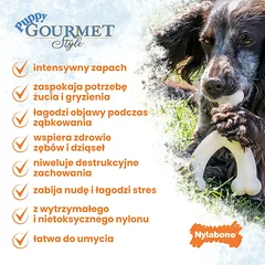 Nylabone Puppy Gourmet Wishbone - šuns kramtukas, intensyvus žemės riešutų sviesto kvapas — 2 nuotrauka