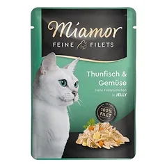 Miamor Feine Filets konservai katėms, tunas su daržovėmis drebučiuose, 100 g