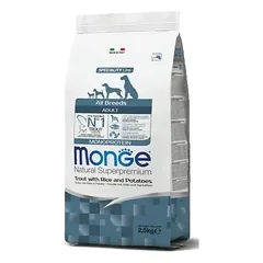 Monge sausas maistas suaugusiems šunims su upėtakiu, ryžiais ir bulvėmis 2.5 kg