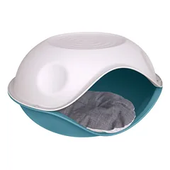 Georplast Duck Plain plastikinė guoliavietė katėms ir mažiems šunims su pagalvėle, 57x48x32 cm — 4 nuotrauka