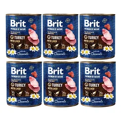 BRIT Premium by Nature 6x800 g natūralus šuniukų ėdalas su kalakutiena ir kepenimis