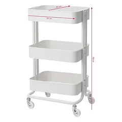 Activ HS - 05 - metalinis grožio vežimėlis, asistentas, lentynos ant ratukų, Biały / 3 — 2 nuotrauka