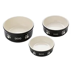 Nobby Hunde Keramiknapf Dog schwarz/beige
