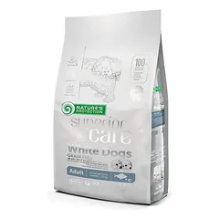 NATURE'S PROTECTION Superior Care White Dogs Small & Mini Breeds Adult Grain Free White Fish sausas maistas šunims 1,5kg