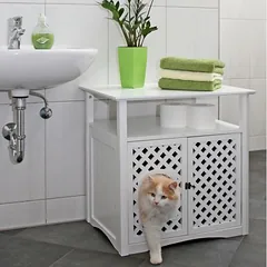 Kerbl Pet kačių spintelė Helena, balta — 3 nuotrauka