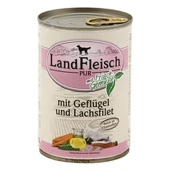 Landfleisch konservai šunims, paukštiena+lašiša, 400g