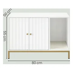Spintelė 80 x 50 x 55 cm baltos ir auksinės spalvos — 5 nuotrauka
