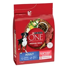 PURINA ONE Medium/Maxi Adult su jautiena ir ryžiais, sausas maistas šunims, 5 - 9,9 kg — 2 nuotrauka