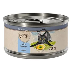 Feringa sriuba katėms, drėgnas maistas, ekonominė pakuotė 24 x 70 g, Mixpaket (Huhn, Lachs, Huhn und Thunfisch) — 5 nuotrauka