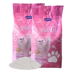 Lyra Pet® White Cat® Pure Sensitive bentonito kraikas katėms, 2 x 15 l + 2 pelytės — 2 nuotrauka