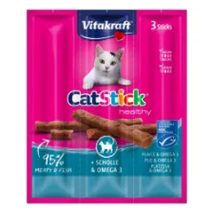 Vitakraft Cat Stick skanėstai su plekšnėmis ir Omega 3 katėms