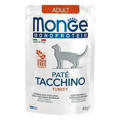 Monge Monoprotein Adult Konservuotas vieno baltymo maistas suaugusioms katėms (paštetas) (kalakutiena) 85 g