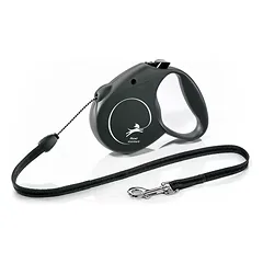 FLEXI pavadėlis šunims Standard S Cord virvinis 5m, juodas