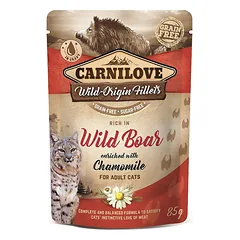 CARNILOVE Wild Boar & Chamomile 24 x 85g šlapias kačių maistas šerniena ir ramunėlės