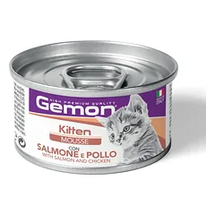 GEMON - Wet Cat Mousse Kitten Salmon/Chicken 85g parduotuvėje petbaze.lt