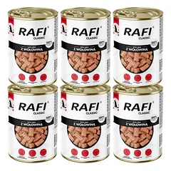 RAFI Classic Jautiena padaže, 6 vnt. po 1240 g, šlapias maistas visų veislių šunims