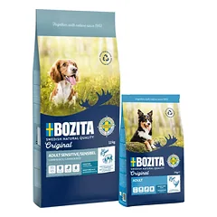 BOZITA Original Sensitive Digestion 12kg + BOZITA Original Adult Classic 3kg nemokamai!