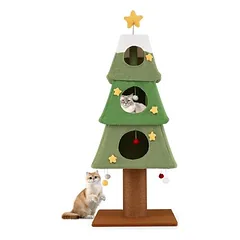 GIANTEX Kratzbaum „Weihnachtsbaum“ Mit Großem Kratzpfosten
