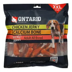 Ontario Dog Adult Chicken Jerky & Calcium Bone 500 g