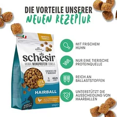 Schesir Original Hairball su vištiena, sausas maistas katėms — 2 nuotrauka