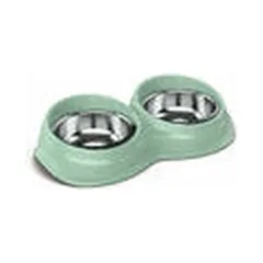 Georplast Wave Double INOX dvigubas dubenėlis augintiniams su neslystančiu pagrindu 29,5x16x6,5 h cm - 0,230 + 0,230 l, įvairių spalvų — 2 nuotrauka